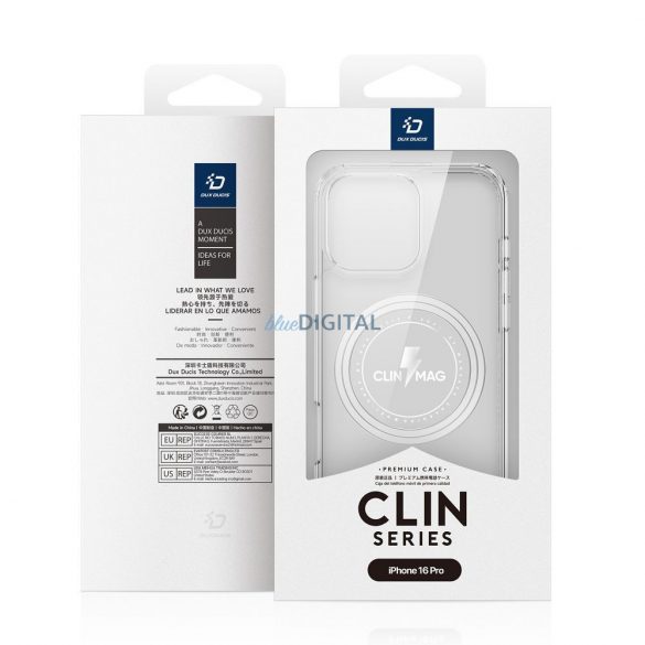 Husă Dux Ducis Clin Mag MagSafe compatibilă pentru iPhone 16 Pro - transparentă