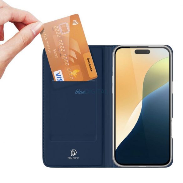 Carcasă de carte Dux Ducis Skin Pro pentru iPhone 16 Plus - albastru