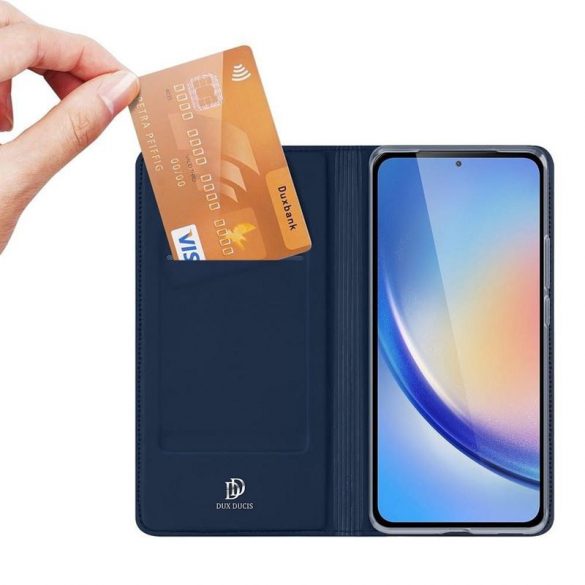 DUX DUCIS Skin Pro - Husă din piele netedă pentru Samsung Galaxy A35 albastru