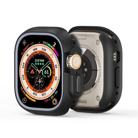 DUX DUCIS Bamo - Hard PC + Silicon moale Apple Watch Ultra/Ultra 2 49mm Husă miezul nopții/gri