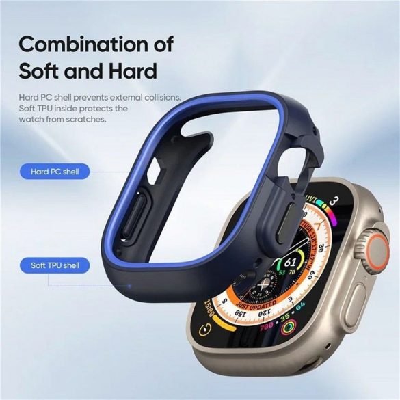 DUX DUCIS Bamo - Hard PC + Silicon moale Apple Watch Ultra/Ultra 2 49mm Husă miezul nopții/albastru