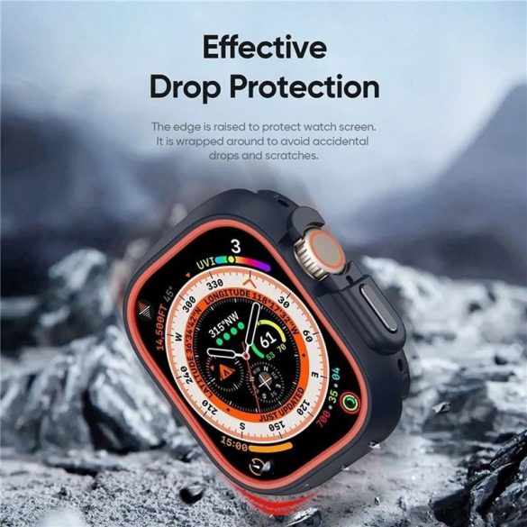 DUX DUCIS Bamo - PC dur + silicon moale Apple Watch Ultra/Ultra 2 49mmHusămidnight/orange