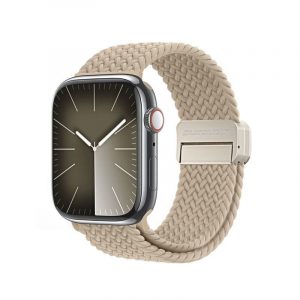 DUX DUCIS Mixture Pro - curea împletită extensibilă pentru Apple Watch 42/44/45/49mm bej