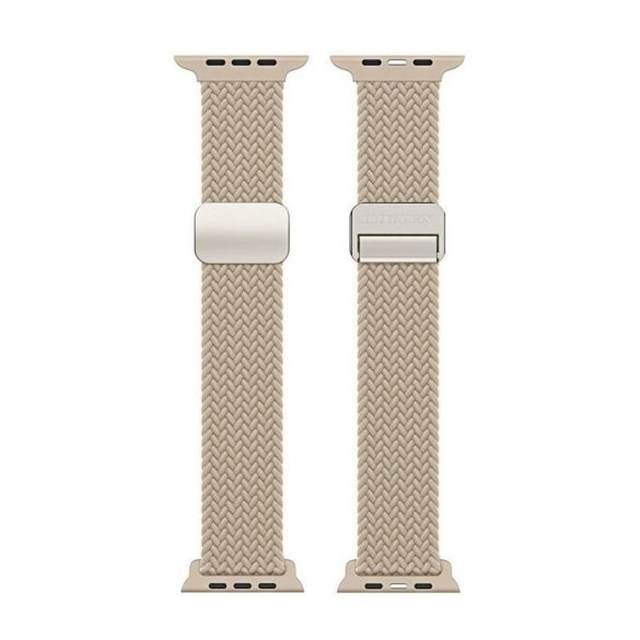 DUX DUCIS Mixture Pro - curea împletită extensibilă pentru Apple Watch 42/44/45/49mm bej