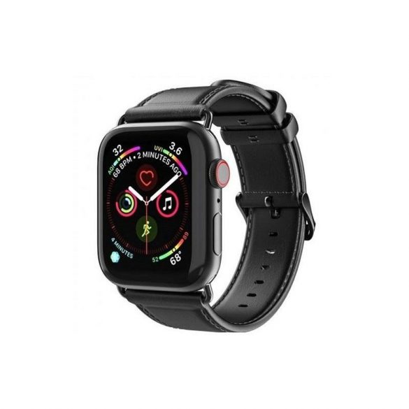 DUX DUCIS YA - curea din piele naturala pentru Apple Watch 38/40/41mm neagra