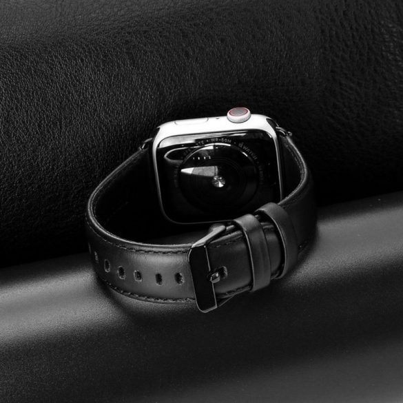 DUX DUCIS YA - curea din piele naturala pentru Apple Watch 38/40/41mm neagra