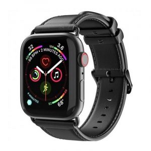 DUX DUCIS YA - curea din piele naturală pentru Apple Watch 42/44/45/49mm negru