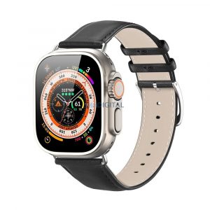 DUX DUCIS YS - curea din piele pentru Apple Watch 38/40/41mm neagra