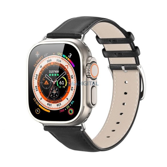 DUX DUCIS YS - curea din piele pentru Apple Watch 42/44/45/49mm negru