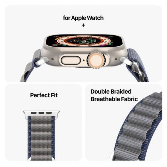 DUX DUCIS GS - curea din nylon țesut pentru Apple Watch 42/44/45/49mm albastru