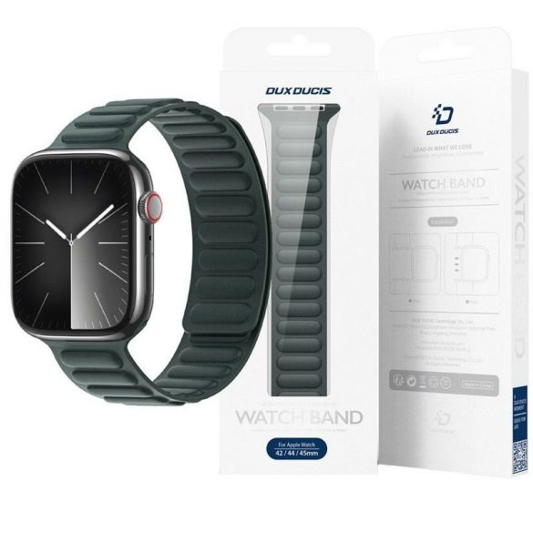 DUX DUCIS BL - curea magnetică țesătură fină pentru Apple Watch 42/44/45mm verde