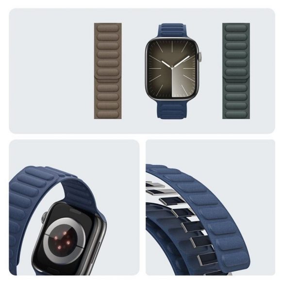 DUX DUCIS BL - curea magnetică țesătură fină pentru Apple Watch 42/44/45mm albastru