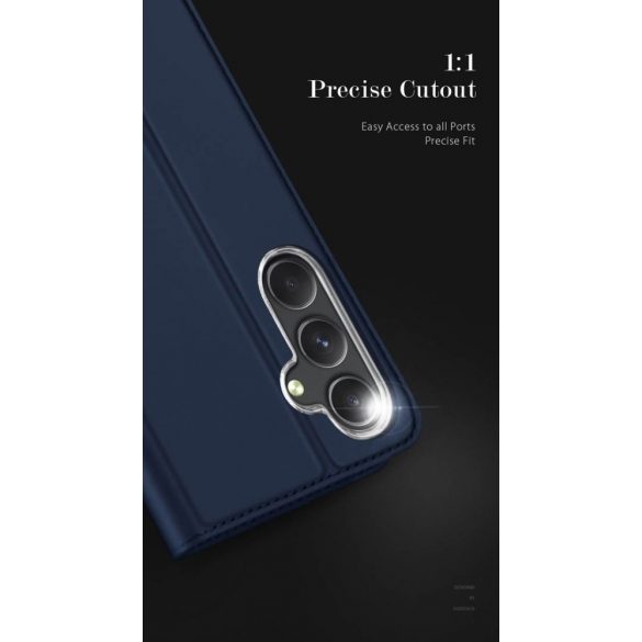 DUX DUCIS Skin Pro - Husă din piele netedă pentru Samsung Galaxy S23 FE albastru