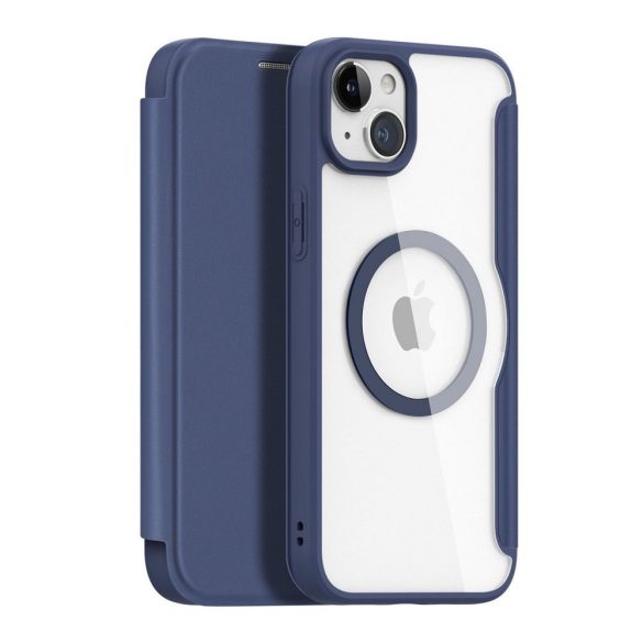 DUX DUCIS Skin X Pro - Husă Folio compatibilă cu MagSafe pentru Apple iPhone 15 Plus albastru