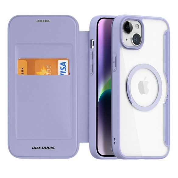 DUX DUCIS Skin X Pro - Husă Folio compatibilă cu MagSafe pentru Apple iPhone 15 Plus violet