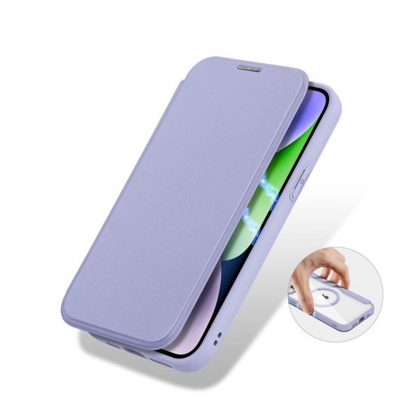 DUX DUCIS Skin X Pro - Husă Folio compatibilă cu MagSafe pentru Apple iPhone 15 Plus violet