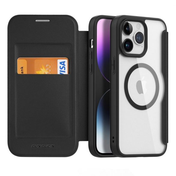 DUX DUCIS Skin X Pro - Husa Folio compatibila cu MagSafe pentru Apple iPhone 15 Pro neagra