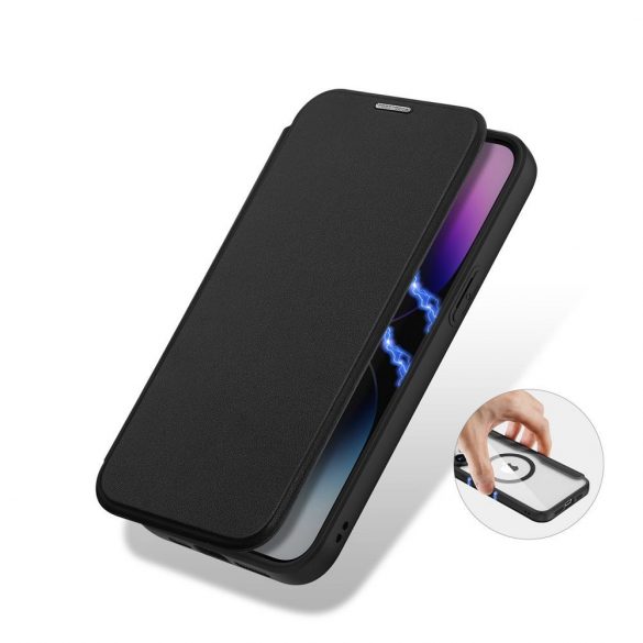 DUX DUCIS Skin X Pro - Husa Folio compatibila cu MagSafe pentru Apple iPhone 15 Pro neagra