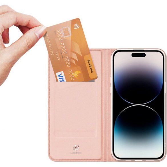 DUX DUCIS Skin Pro - Husă din piele netedă pentru Apple iPhone 15 Pro rose