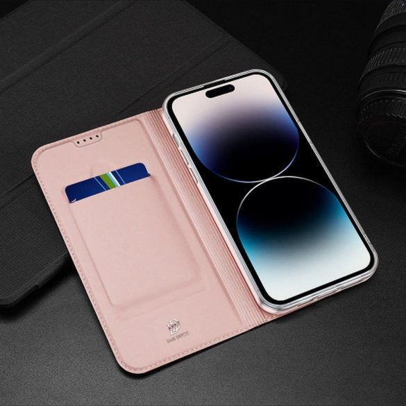 DUX DUCIS Skin Pro - Husă din piele netedă pentru Apple iPhone 15 Pro rose