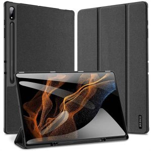 DUX DUCIS Domo - Husă trifold cu spațiu de depozitare pentru creioane pentru Samsung Tab S9 Ultra negru