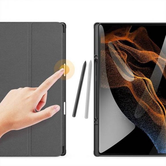 DUX DUCIS Domo - Husă trifold cu spațiu de depozitare pentru creioane pentru Samsung Tab S9 Ultra negru