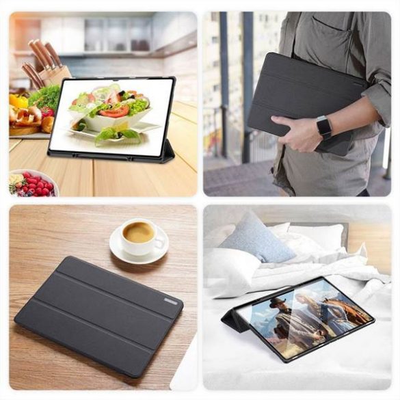 DUX DUCIS Domo - Husă trifold cu spațiu de depozitare pentru creioane pentru Samsung Tab S9 Ultra negru