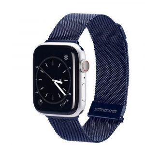 DUX DUCIS Milanese - curea magnetică din oțel inoxidabil pentru Apple Watch 42/44/45mm albastru