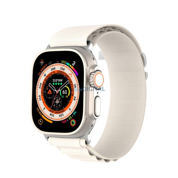 DUX DUCIS GS - curea din nailon țesut pentru Apple Watch 38/40/41 mm platină