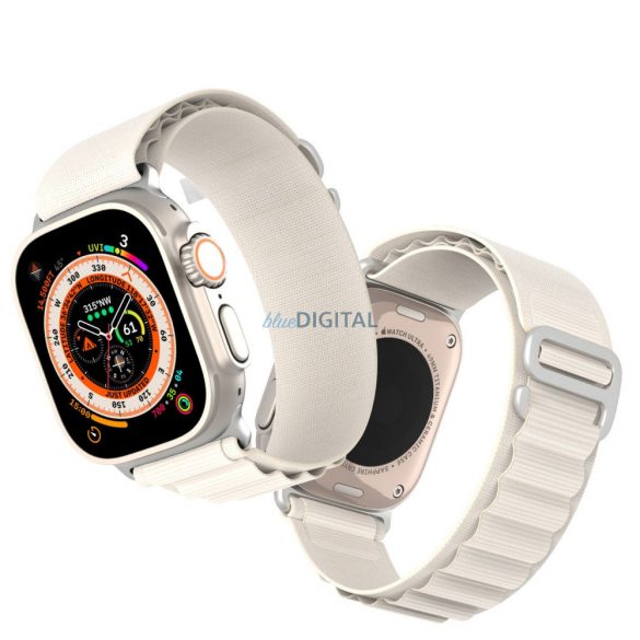 DUX DUCIS GS - curea din nailon țesut pentru Apple Watch 38/40/41 mm platină