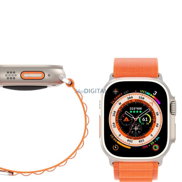 DUX DUCIS GS - curea din nailon țesut pentru Apple Watch 42/44/45/49mm portocaliu