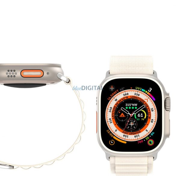 DUX DUCIS GS - curea din nailon țesut pentru Apple Watch 42/44/45/49 mm platină