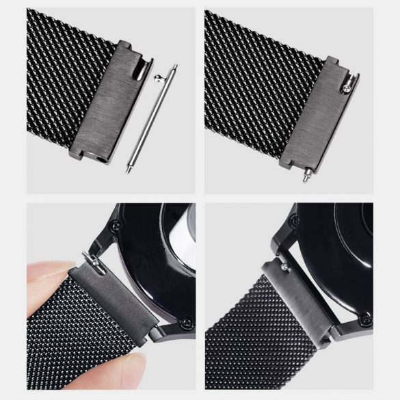 DUX DUCIS Milanese - curea magnetică din oțel inoxidabil pentru Apple Watch 42/44/45mm platină