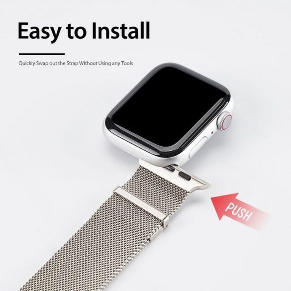 DUX DUCIS Milanese - curea magnetică din oțel inoxidabil pentru Apple Watch 38/40/41mm platină