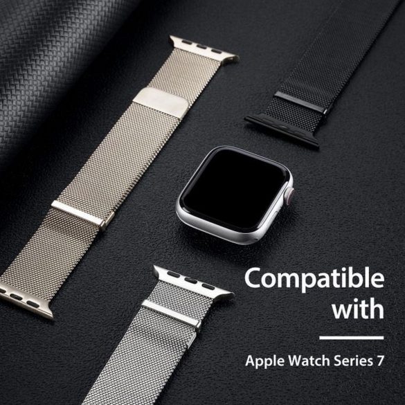 DUX DUCIS Milanese - curea magnetică din oțel inoxidabil pentru Apple Watch 38/40/41mm platină