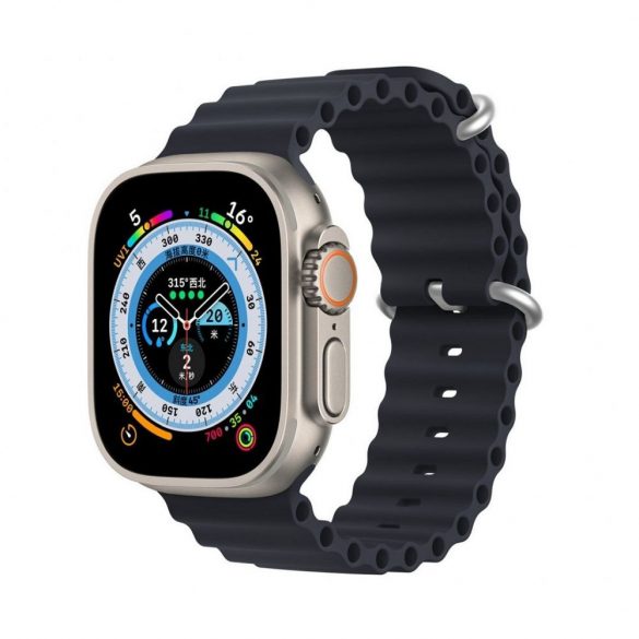 DUX DUCIS Ocean Wave - curea sport din silicon pentru Apple Watch 38/40/41mm grafit