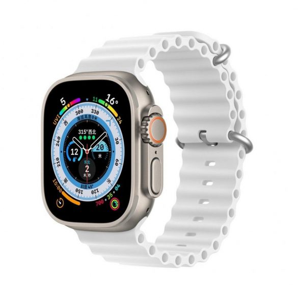 DUX DUCIS Ocean Wave - curea sport din silicon pentru Apple Watch 38/40/41mm alb