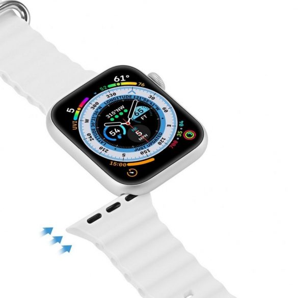 DUX DUCIS Ocean Wave - curea sport din silicon pentru Apple Watch 38/40/41mm alb