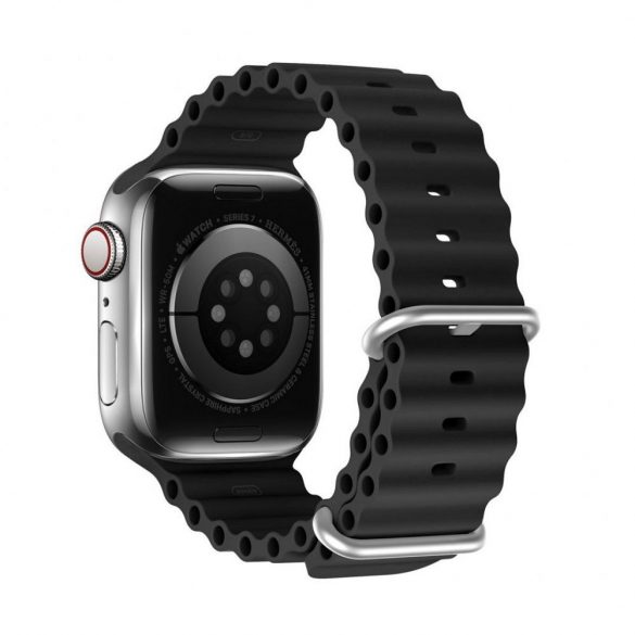 DUX DUCIS Ocean Wave - curea sport din silicon pentru Apple Watch 38/40/41mm negru