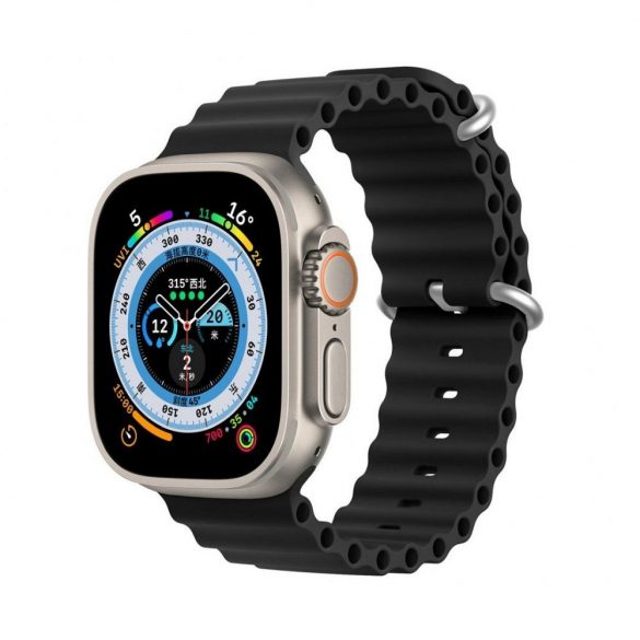 DUX DUCIS Ocean Wave - curea sport din silicon pentru Apple Watch 38/40/41mm negru