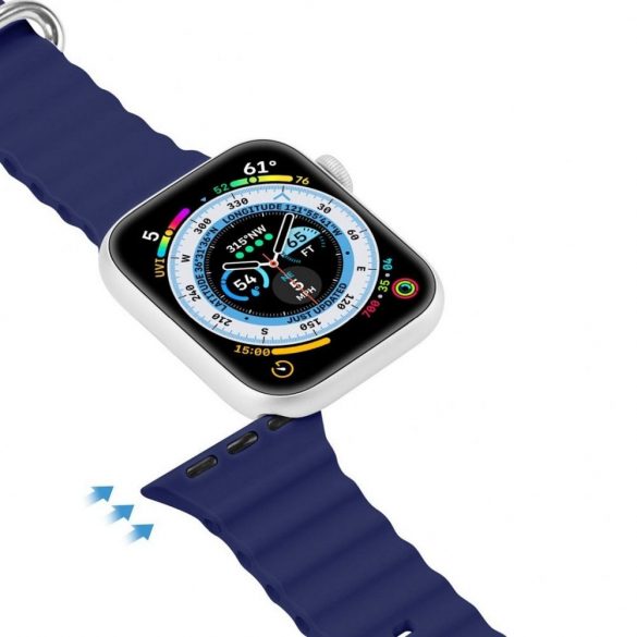 DUX DUCIS Ocean Wave - curea sport din silicon pentru Apple Watch 38/40/41mm albastru