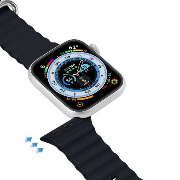 DUX DUCIS Ocean Wave - curea sport din silicon pentru Apple Watch 42/44/45mm grafit