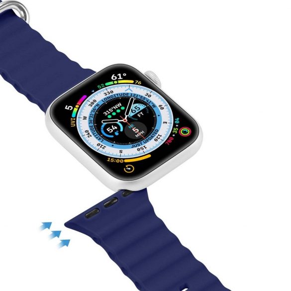 DUX DUCIS Ocean Wave - curea sport din silicon pentru Apple Watch 42/44/45mm albastru