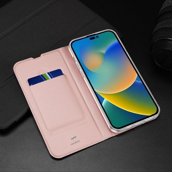 DUX DUCIS Skin Pro - Husă din piele netedă pentru Apple iPhone 14 Pro rose