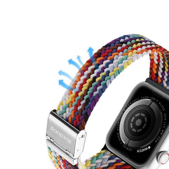 DUX DUCIS Mixture II - curea împletită extensibilă pentru Apple Watch 38/40/41mm curcubeu