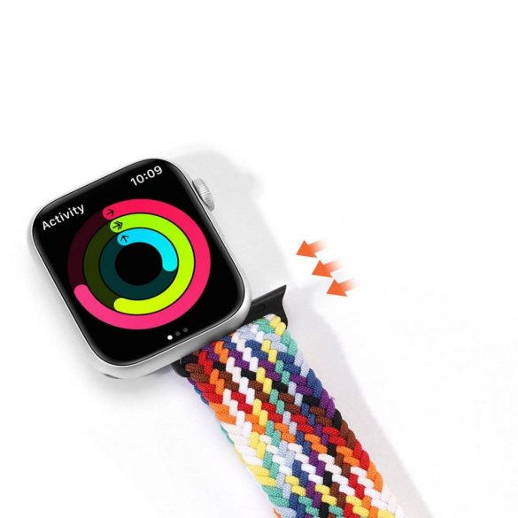 DUX DUCIS Mixture II - curea împletită extensibilă pentru Apple Watch 38/40/41mm curcubeu