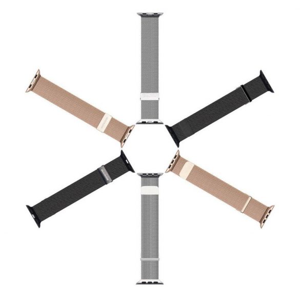 DUX DUCIS Milanese - curea magnetică din oțel inoxidabil pentru Apple Watch 38/40/41mm negru