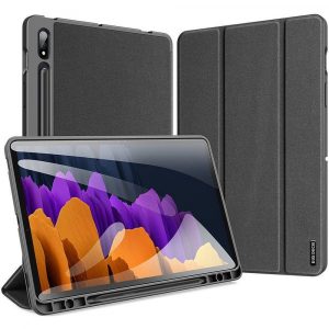 DUX DUCIS Domo - Husă trifold cu spațiu de depozitare pentru creioane pentru Samsung Tab S8 (X700/X706)/S7 (T870/T875/T876B) negru