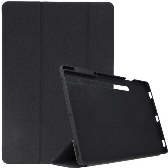 DUX DUCIS Domo - Husă trifold cu spațiu de depozitare pentru creioane pentru Samsung Tab S8 Plus (X800/X806)/S7FE(T730/T736B)/S7 Plus (T970/T976B) negru