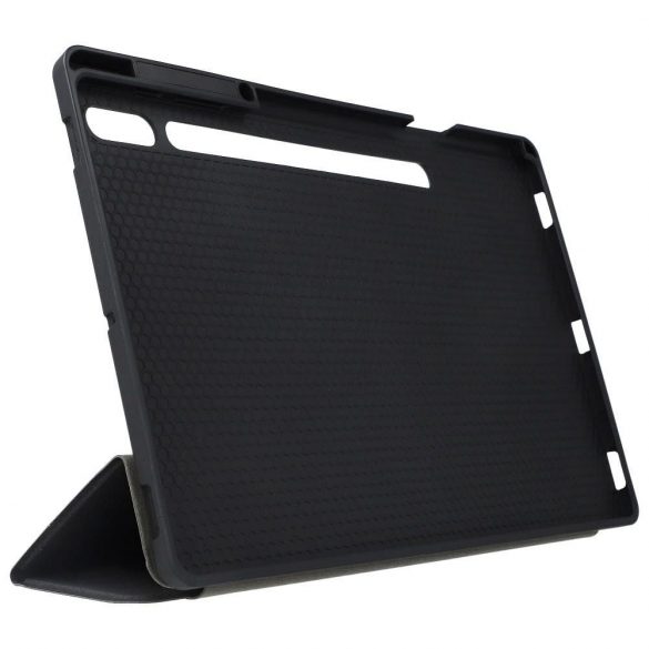 DUX DUCIS Domo - Husă trifold cu spațiu de depozitare pentru creioane pentru Samsung Tab S8 Plus (X800/X806)/S7FE(T730/T736B)/S7 Plus (T970/T976B) negru